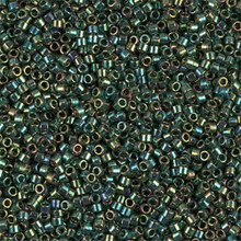 Delica Beads (Miyuki), size 11/0 (same as 12/0), SKU 195006.DB11-0125, emerald gold luster, (10gram tube, apprx 1900 beads)