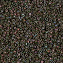 Delica Beads (Miyuki), size 11/0 (same as 12/0), SKU 195006.DB11-0131, pink luster opaque moss green, (10gram tube, apprx 1900 beads)