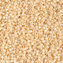 Delica Beads (Miyuki), size 11/0 (same as 12/0), SKU 195006.DB11-0157,opaque cream ab, (10gram tube, apprx 1900 beads)