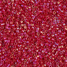 Delica Beads (Miyuki), size 11/0 (same as 12/0), SKU 195006.DB11-0162, opaque red ab, (10gram tube, apprx 1900 beads)