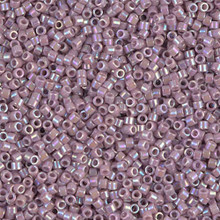 Delica Beads (Miyuki), size 11/0 (same as 12/0), SKU 195006.DB11-0158, opaque lilac ab, (10gram tube, apprx 1900 beads)