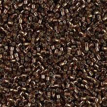 Delica Beads (Miyuki), size 11/0 (same as 12/0), SKU 195006.DB11-0150, brown silver lined, (10gram tube, apprx 1900 beads)