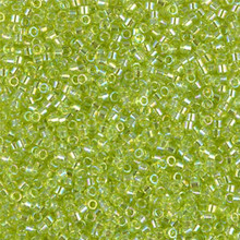 Delica Beads (Miyuki), size 11/0 (same as 12/0), SKU 195006.DB11-0174, transparent chartreuse ab, (10gram tube, apprx 1900 beads)