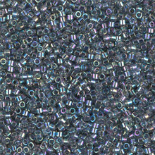 Delica Beads (Miyuki), size 11/0 (same as 12/0), SKU 195006.DB11-0179, transparent light grey ab, (10gram tube, apprx 1900 beads)
