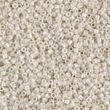 Delica Beads (Miyuki), size 11/0 (same as 12/0), SKU 195006.DB11-0211, alabaster opaque luster, (10gram tube, apprx 1900 beads)
