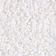 Delica Beads (Miyuki), size 11/0 (same as 12/0), SKU 195006.DB11-0202, white pearl ceylon ab, (10gram tube, apprx 1900 beads)