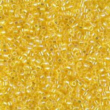 Delica Beads (Miyuki), size 11/0 (same as 12/0), SKU 195006.DB11-0171, transparent yellow ab, (10gram tube, apprx 1900 beads)