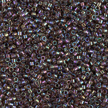 Delica Beads (Miyuki), size 11/0 (same as 12/0), SKU 195006.DB11-0180, transparent bronze ab, (10gram tube, apprx 1900 beads)