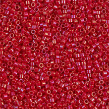 Delica Beads (Miyuki), size 11/0 (same as 12/0), SKU 195006.DB11-0214, opaque red luster, (10gram tube, apprx 1900 beads)