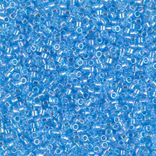 Delica Beads (Miyuki), size 11/0 (same as 12/0), SKU 195006.DB11-0176, transparent light sapphire ab, (10gram tube, apprx 1900 beads)