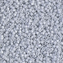 Delica Beads (Miyuki), size 11/0 (same as 12/0), SKU 195006.DB11-0209, opaque light grey luster, (10gram tube, apprx 1900 beads)