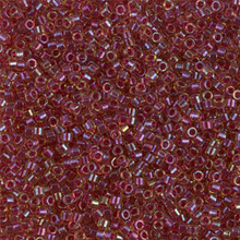 Delica Beads (Miyuki), size 11/0 (same as 12/0), SKU 195006.DB11-0282, lined amber/vermillion, (10gram tube, apprx 1900 beads)