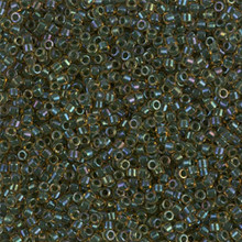 Delica Beads (Miyuki), size 11/0 (same as 12/0), SKU 195006.DB11-0273, lined topaz /olive ab, (10gram tube, apprx 1900 beads)