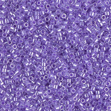 Delica Beads (Miyuki), size 11/0 (same as 12/0), SKU 195006.DB11-0249, lined crystal/purple, (10gram tube, apprx 1900 beads)