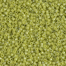 Delica Beads (Miyuki), size 11/0 (same as 12/0), SKU 195006.DB11-0262, chartreuse opaque luster, (10gram tube, apprx 1900 beads)