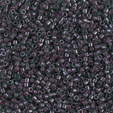 Delica Beads (Miyuki), size 11/0 (same as 12/0), SKU 195006.DB11-0279, lined green maroon luster, (10gram tube, apprx 1900 beads)