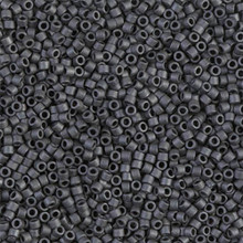 Delica Beads (Miyuki), size 11/0 (same as 12/0), SKU 195006.DB11-0306, matte dark grey, (10gram tube, apprx 1900 beads)