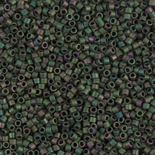 Delica Beads (Miyuki), size 11/0 (same as 12/0), SKU 195006.DB11-0327, teal iris matte metallic, (10gram tube, apprx 1900 beads)