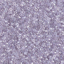 Delica Beads (Miyuki), size 11/0 (same as 12/0), SKU 195006.DB11-0241, lined crystal/pale lavender, (10gram tube, apprx 1900 beads)