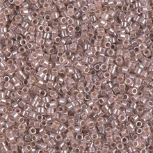 Delica Beads (Miyuki), size 11/0 (same as 12/0), SKU 195006.DB11-0256, lined crystal/taupe, (10gram tube, apprx 1900 beads)