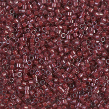 Delica Beads (Miyuki), size 11/0 (same as 12/0), SKU 195006.DB11-0280, lined crystal/dark plum luster, (10gram tube, apprx 1900 beads)