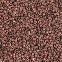 Delica Beads (Miyuki), size 11/0 (same as 12/0), SKU 195006.DB11-0340, matte copper plated, (10gram tube, apprx 1900 beads)