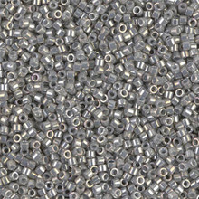 Delica Beads (Miyuki), size 11/0 (same as 12/0), SKU 195006.DB11-0251, galvanized grey luster, (10gram tube, apprx 1900 beads)