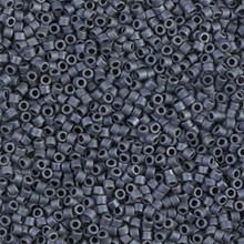 Delica Beads (Miyuki), size 11/0 (same as 12/0), SKU 195006.DB11-0301, blue grey matte, (10gram tube, apprx 1900 beads)