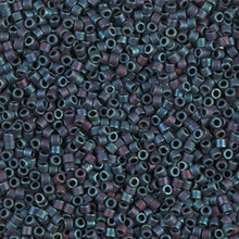 Delica Beads (Miyuki), size 11/0 (same as 12/0), SKU 195006.DB11-0325, blue iris matte metallic, (10gram tube, apprx 1900 beads)