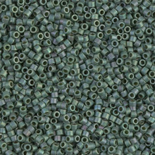 Delica Beads (Miyuki), size 11/0 (same as 12/0), SKU 195006.DB11-0373, leaf-green matte metallic, (10gram tube, apprx 1900 beads)