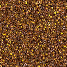 Delica Beads (Miyuki), size 11/0 (same as 12/0), SKU 195006.DB11-0505, deep yellow gold, (5gram tube, apprx 950 beads)
