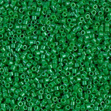 Delica Beads (Miyuki), size 11/0 (same as 12/0), SKU 195006.DB11-0655, dyed opaque kelly green, (10gr.)