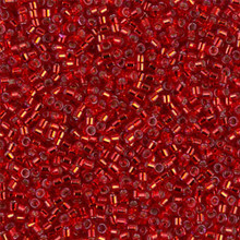 Delica Beads (Miyuki), size 11/0 (same as 12/0), SKU 195006.DB11-0602, red silver lined (dyed),  (10gr.)