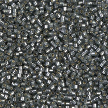 Delica Beads (Miyuki), size 11/0 (same as 12/0), SKU 195006.DB11-0697, grey semi-matte silver lined (dyed), (10gr.)