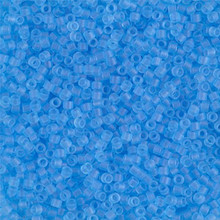 Delica Beads (Miyuki), size 11/0 (same as 12/0), SKU 195006.DB11-0747, light blue transparent matte, (10gram tube, apprx 1900 beads)