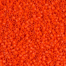 Delica Beads (Miyuki), size 11/0 (same as 12/0), SKU 195006.DB11-0722, orange opaque, (10gram tube, apprx 1900 beads)
