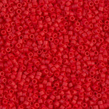 Delica Beads (Miyuki), size 11/0 (same as 12/0), SKU 195006.DB11-0753, dark red opaque matte, (10gram tube, apprx 1900 beads)