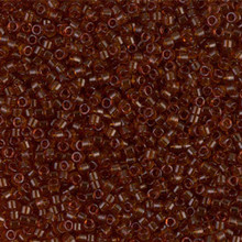 Delica Beads (Miyuki), size 11/0 (same as 12/0), SKU 195006.DB11-0709, amber transparent, (10gram tube, apprx 1900 beads)