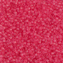 Delica Beads (Miyuki), size 11/0 (same as 12/0), SKU 195006.DB11-0780, dyed matte transparent pink, (10gram tube, apprx 1900 beads)