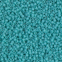 Delica Beads (Miyuki), size 11/0 (same as 12/0), SKU 195006.DB11-0759, matte opaque turquoise, (10gram tube, apprx 1900 beads)
