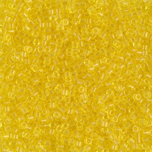 Delica Beads (Miyuki), size 11/0 (same as 12/0), SKU 195006.DB11-0710, transparent yellow, (10gram tube, apprx 1900 beads)