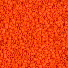 Delica Beads (Miyuki), size 11/0 (same as 12/0), SKU 195006.DB11-0752, orange opaque matte, (10gram tube, apprx 1900 beads)
