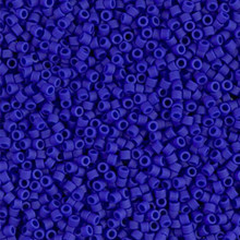 Delica Beads (Miyuki), size 11/0 (same as 12/0), SKU 195006.DB11-0756, royal blue opaque matte, (10gram tube, apprx 1900 beads)