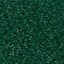 Delica Beads (Miyuki), size 11/0 (same as 12/0), SKU 195006.DB11-0776, dyed matte transparent kelly green, (10gram tube, apprx 1900 beads)