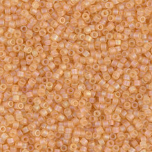 Delica Beads (Miyuki), size 11/0 (same as 12/0), SKU 195006.DB11-0852, cantelope transparent matte ab, (10gram tube, apprx 1900 beads)
