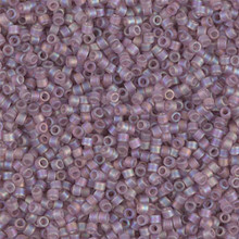Delica Beads (Miyuki), size 11/0 (same as 12/0), SKU 195006.DB11-0857, light amethyst transparent matte ab, (10gram tube, apprx 1900 beads)