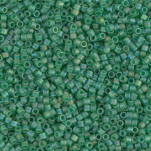 Delica Beads (Miyuki), size 11/0 (same as 12/0), SKU 195006.DB11-0858, light green transparent matte ab, (10gram tube, apprx 1900 beads)