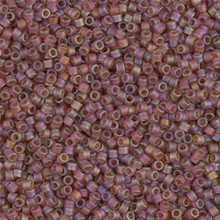 Delica Beads (Miyuki), size 11/0 (same as 12/0), SKU 195006.DB11-0853, light brown transparent matte ab, (10gram tube, apprx 1900 beads)