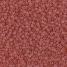Delica Beads (Miyuki), size 11/0 (same as 12/0), SKU 195006.DB11-0778, dyed matte transparent cranberry, (10gram tube, apprx 1900 beads)