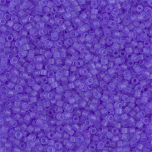 Delica Beads (Miyuki), size 11/0 (same as 12/0), SKU 195006.DB11-0783, dyed matte transparent purple, (10gram tube, apprx 1900 beads)